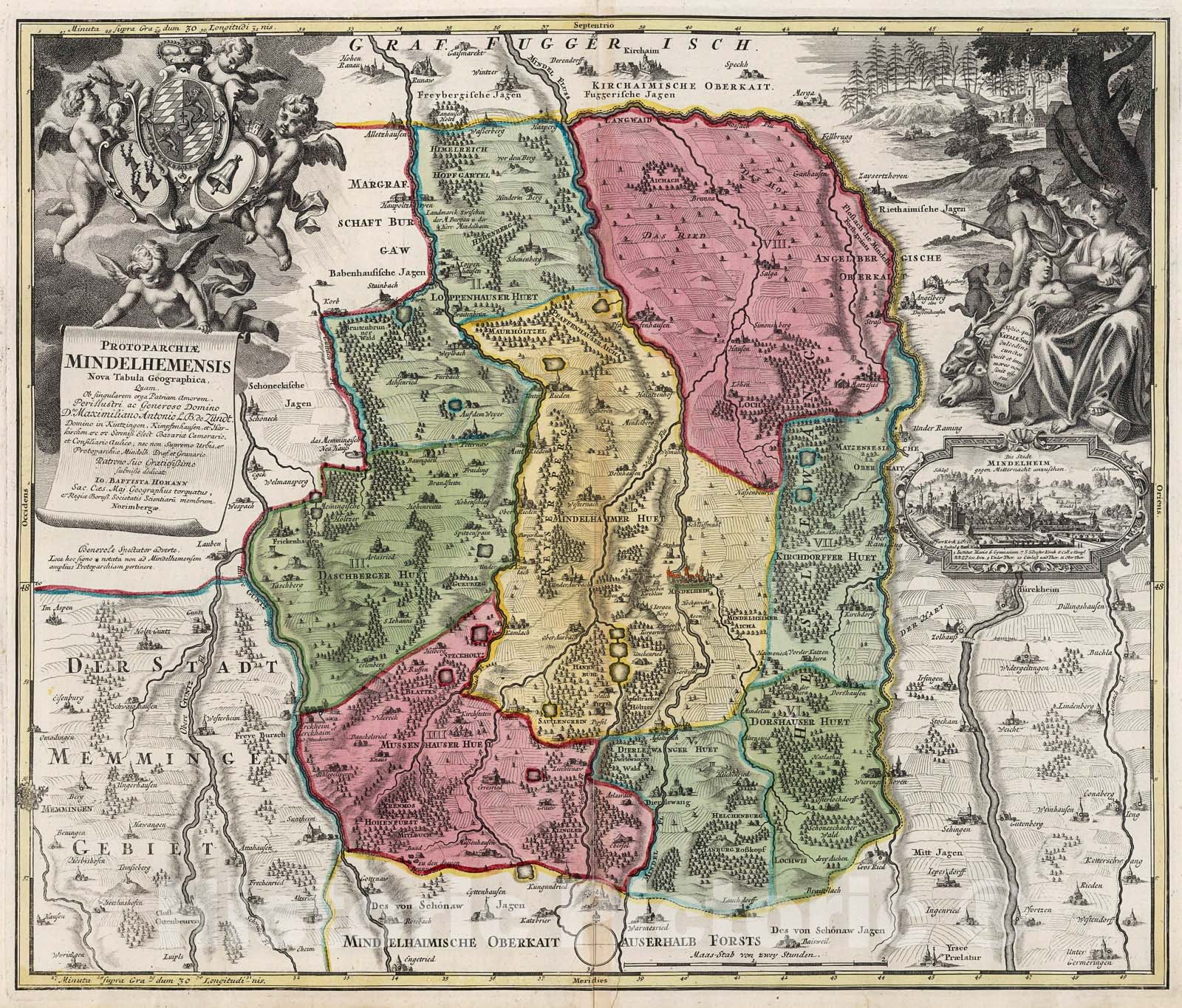 Historic Map : Protoparchiae Mindelhemensis., 1716, Vintage Wall Decor