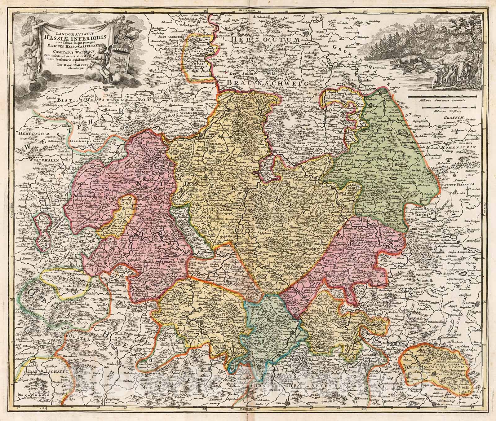 Historic Map : Landgraviatus Hassiae Inferiorus., 1716, Vintage Wall Decor