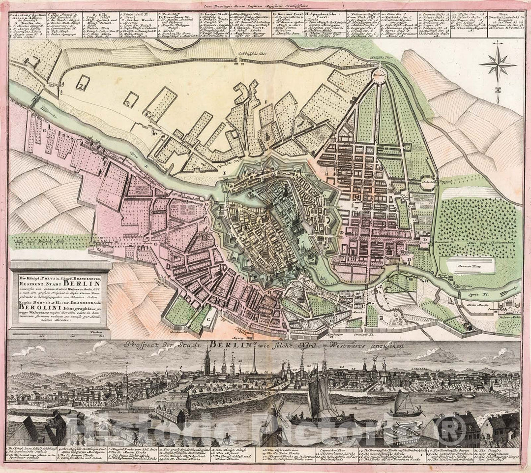 Historic Map : Berlin., 1716, Vintage Wall Decor
