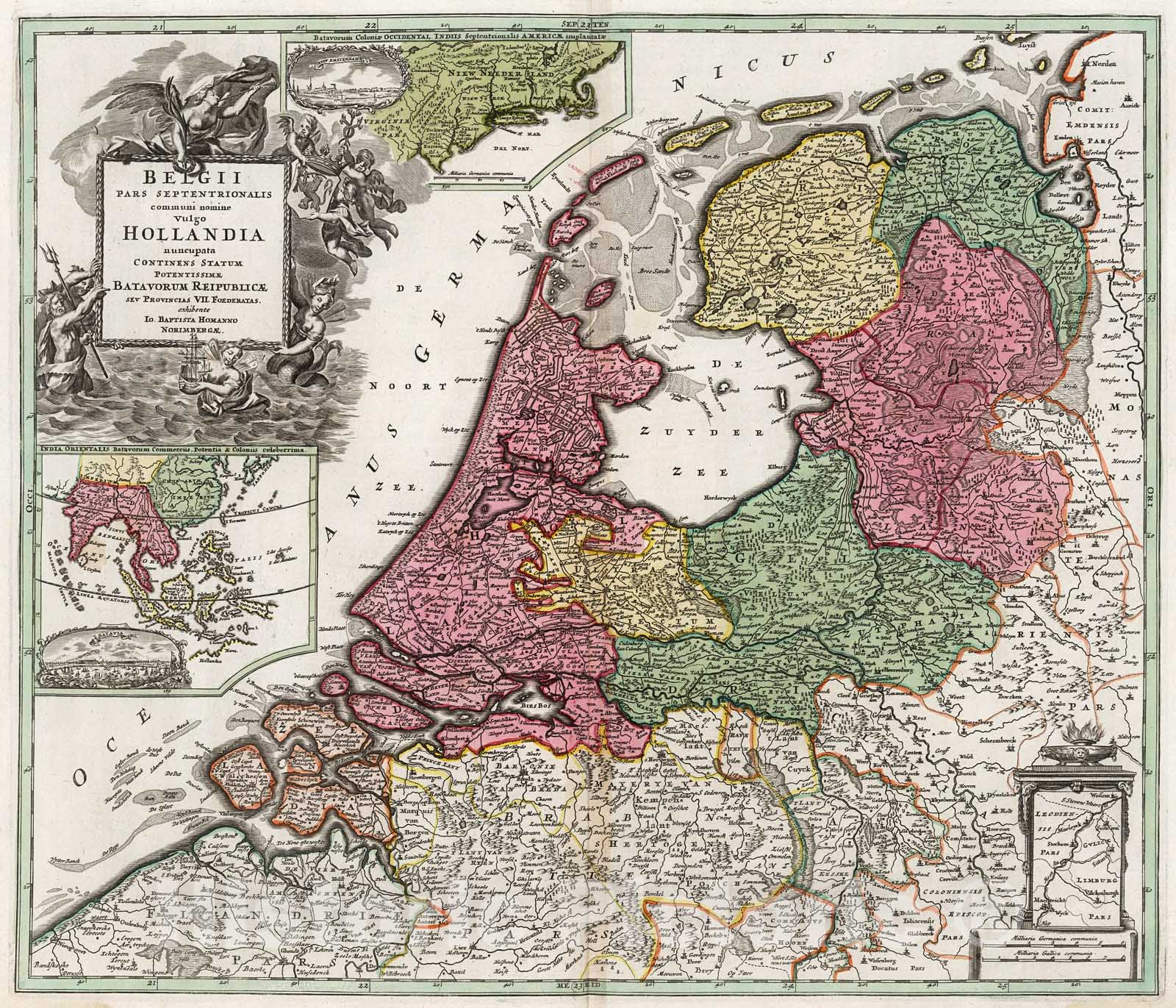Historic Map : Belgii Pars Septentrionalis ... Hollandia., 1716, Vintage Wall Decor