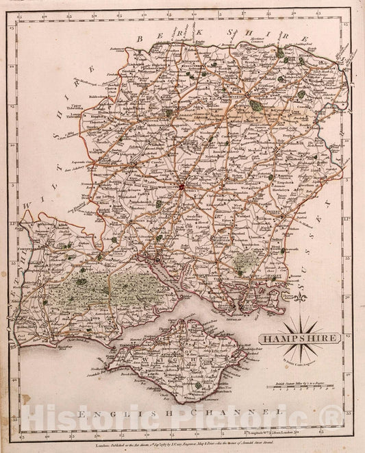 Historic Map : Hampshire., 1787, Vintage Wall Decor