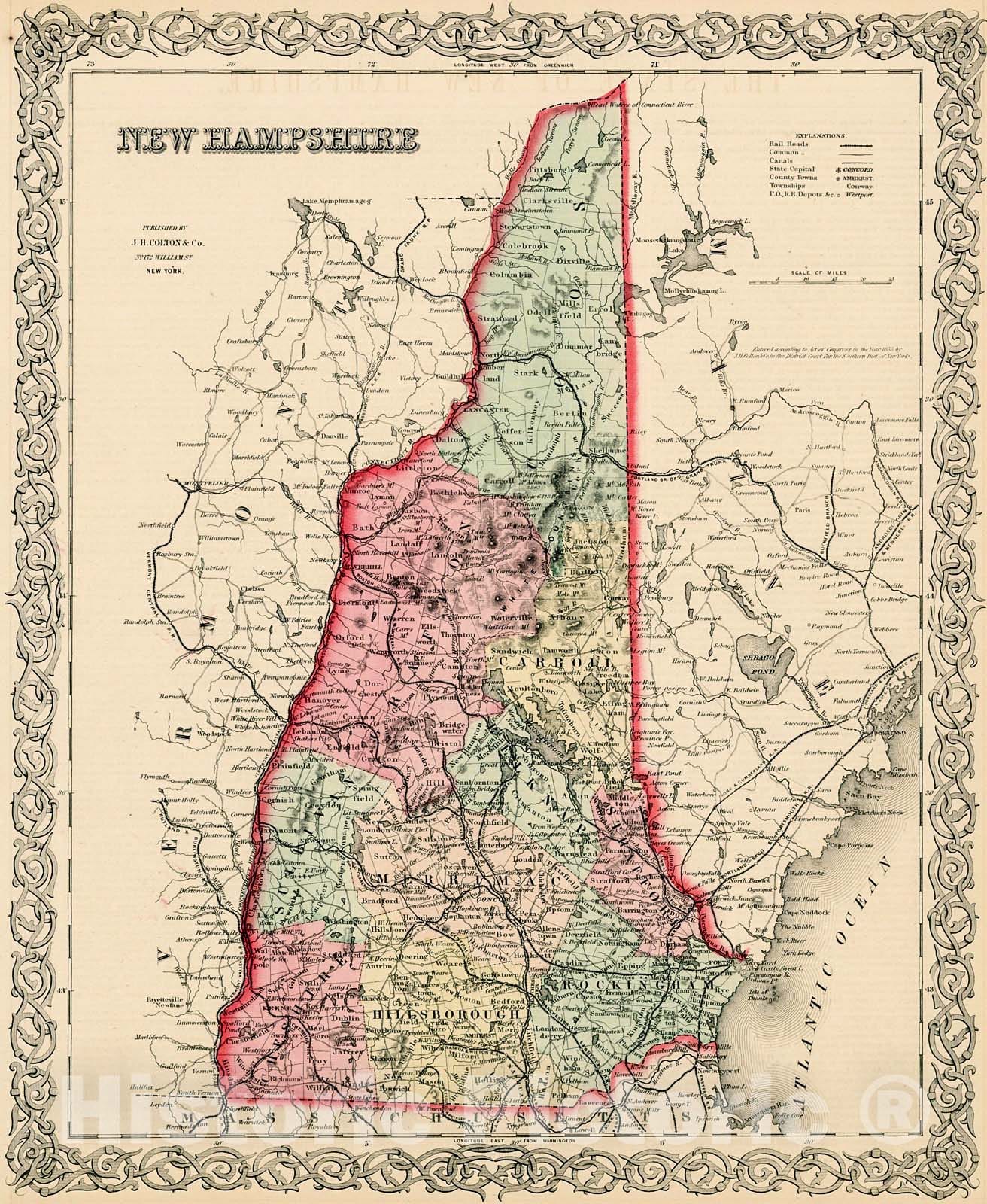 Historic Map : View of Nature in all Climates, from the Equator to the Arctic Circle, 1852, Vintage Wall Decor
