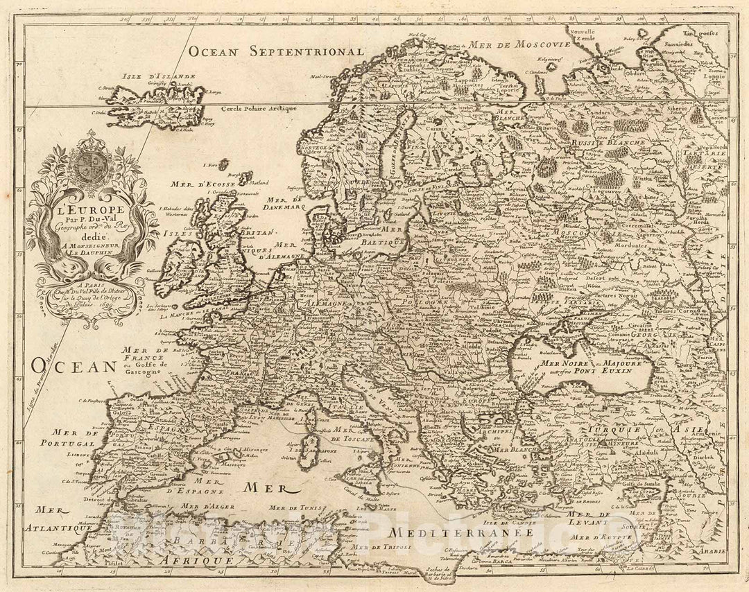 Historic Map : L' Europe, 1714, Vintage Wall Decor