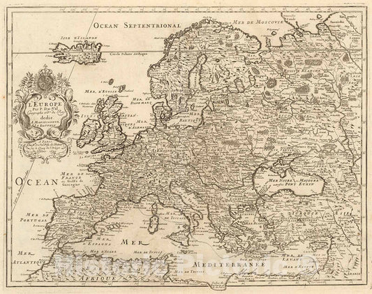 Historic Map : L' Europe, 1714, Vintage Wall Decor
