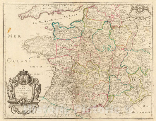 Historic Map : La France, 1714, Vintage Wall Decor