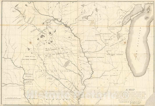 Historic Map : A map of a portion of the Indian country lying east and west of the Mississippi River, 1835, Vintage Wall Decor