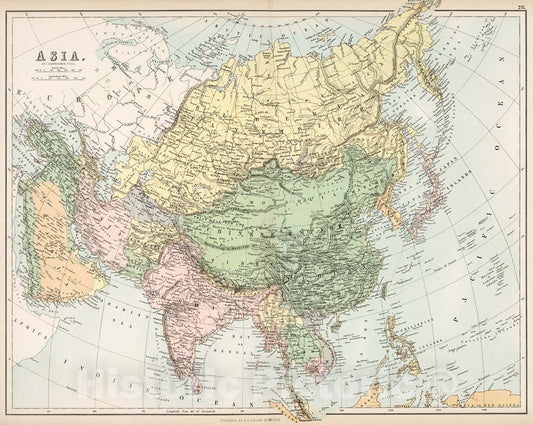 Historic Map : Asia., 1884, Vintage Wall Decor