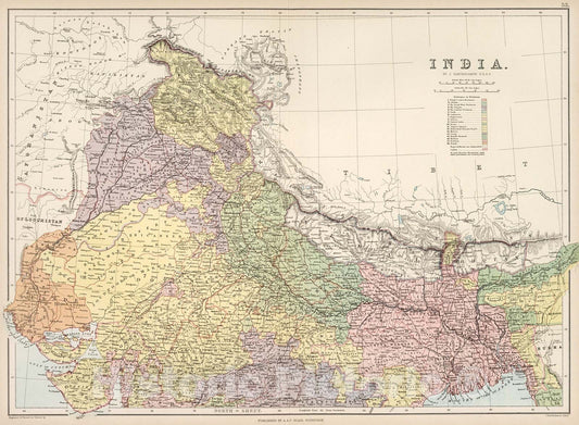 Historic Map : India., 1884, v1, Vintage Wall Decor