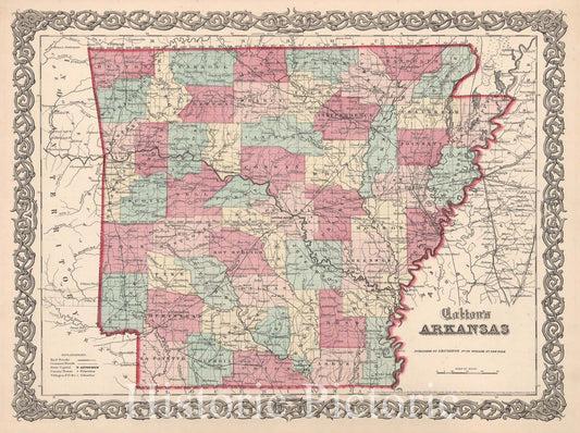 Historic Map : Arkansas., 1861, Vintage Wall Decor