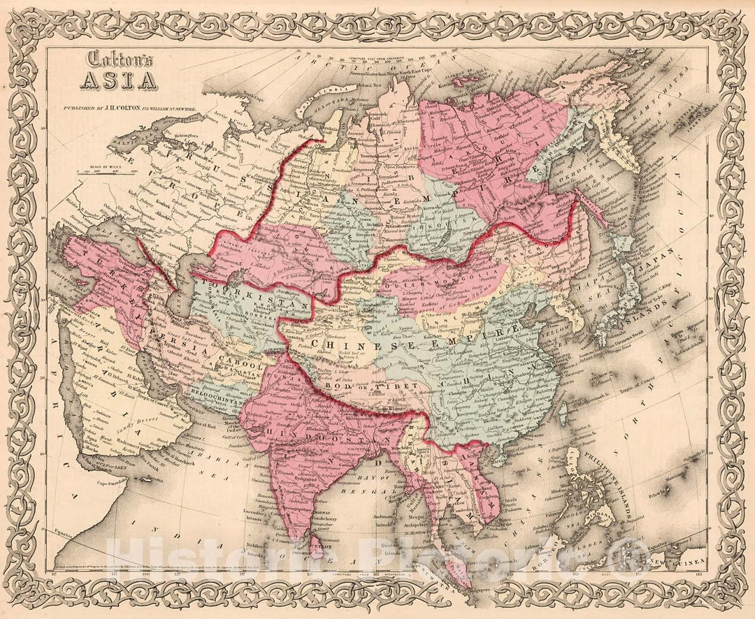 Historic Map : Asia., 1861, Vintage Wall Decor