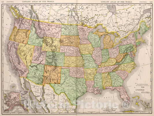Historic Map : United States., 1912, Vintage Wall Decor