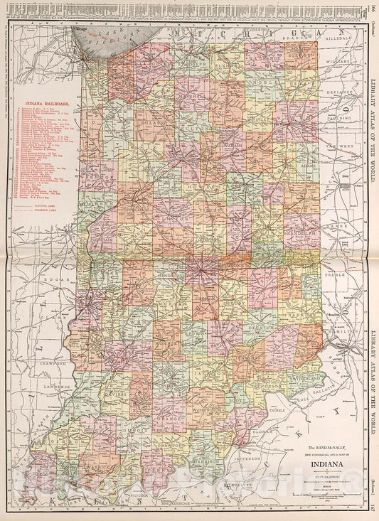 Historic Map : Indiana., 1912, Vintage Wall Decor