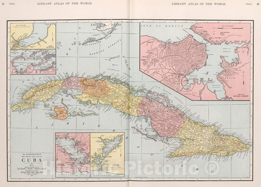 Historic Map : Cuba. (insets) Havana Harbor ... Port of Santiago ... Port of Cienfuegos ... Port Matanzas ... Cardenas Bay., 1912, Vintage Wall Decor