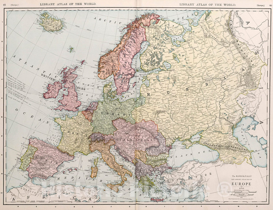 Historic Map : Europe., 1912, Vintage Wall Decor
