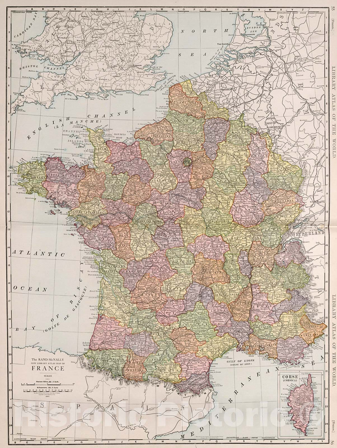 Historic Map : France., 1912, Vintage Wall Decor