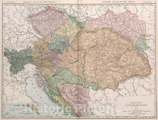 Historic Map : Austria-Hungary., 1912, Vintage Wall Decor