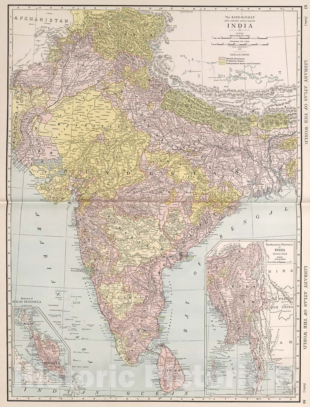 Historic Map : India., 1912, Vintage Wall Decor