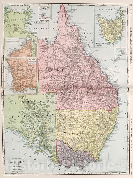 Historic Map : Australia., 1912, Vintage Wall Decor