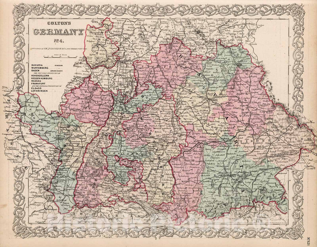 Historic Map : Germany No. 4., 1880, Vintage Wall Decor