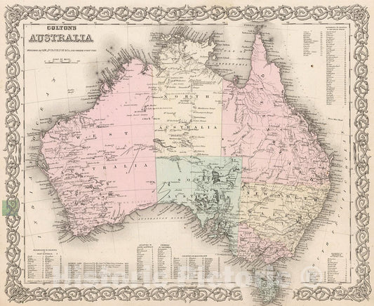 Historic Map : Australia., 1880, Vintage Wall Decor