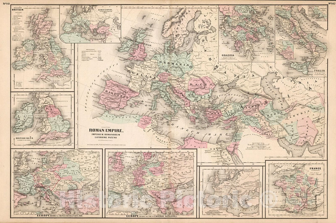 Historic Map : Historical Europe Maps., 1880, Vintage Wall Decor