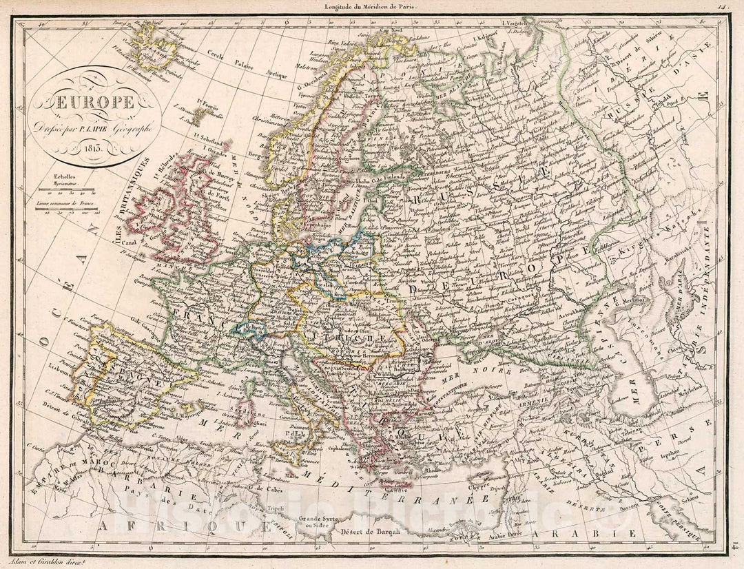 Historic Map : Europe, 1816, v1, Vintage Wall Decor