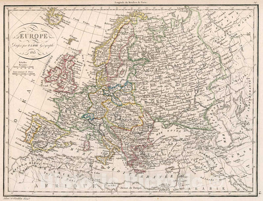Historic Map : Europe, 1816, v1, Vintage Wall Decor