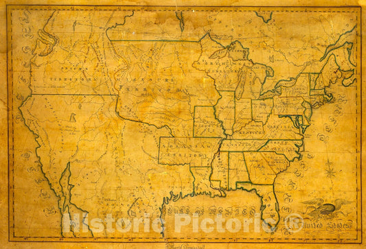 Historic Map : United States., 1830, Vintage Wall Decor