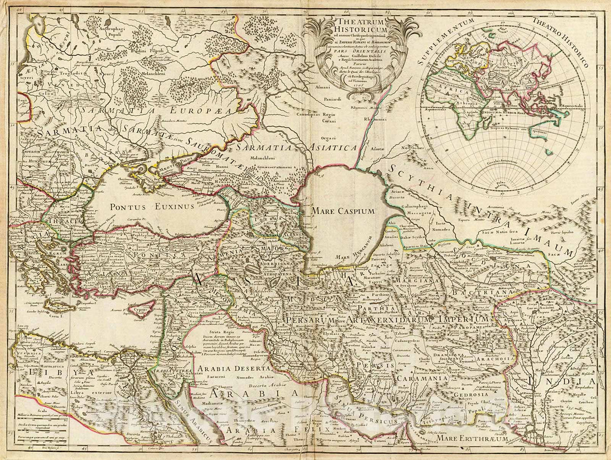 Historic Map : Theatrum historicum ad annum Christi quadringentesimi in quo tu Imperii Romani tu Barbarorum, Pars Orientalis, 178, 1780, Guillaume De L'Isle, Vintage Wall Art
