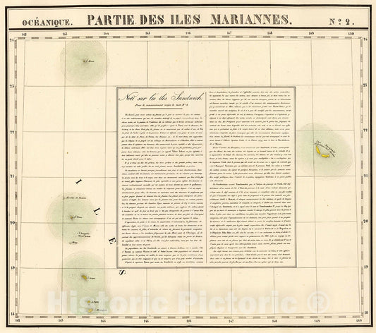 Historic Map : Partie, Iles Mariannes. Oceanique no. 2., 1827, Vintage Wall Decor