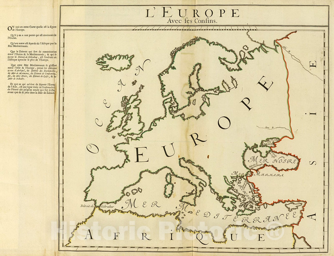 Historic Map : L'Europe, confins., 1693, Vintage Wall Decor