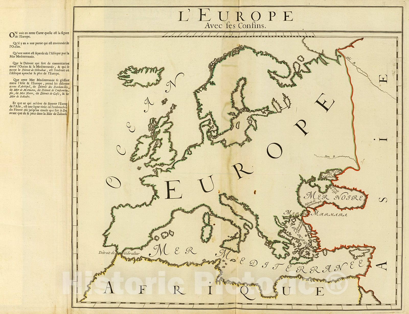 Historic Map : L'Europe, confins., 1693, Vintage Wall Decor