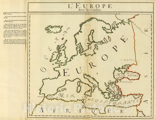 Historic Map : L'Europe, confins., 1693, Vintage Wall Decor