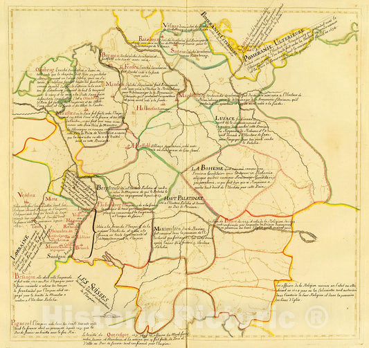 Historic Map : Traitte de Munster, 1693, Vintage Wall Decor
