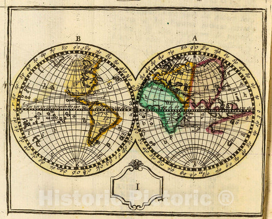 Historic Map : The World, Le Monde, 1784, Vintage Wall Decor