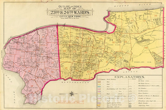 Historic Map : Outline, index map., 1893, Vintage Wall Decor
