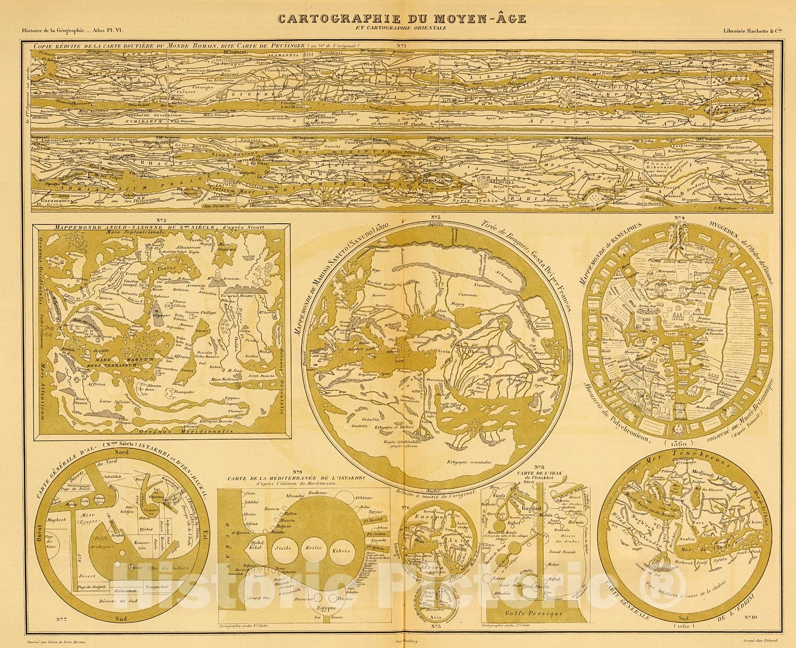Historic Map : Cartographie du Moyen-Age et cartographie orientale., 1874, Vintage Wall Decor
