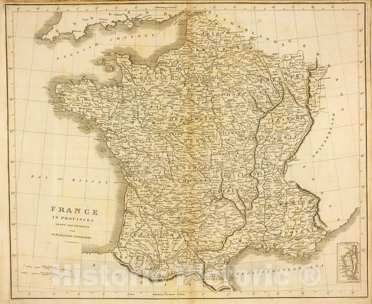 Historic Map : France., 1814, Vintage Wall Decor