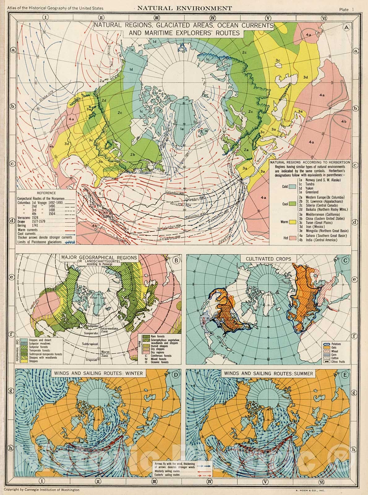Historic Map : Plate 1. Natural Environment., 1932, Vintage Wall Decor