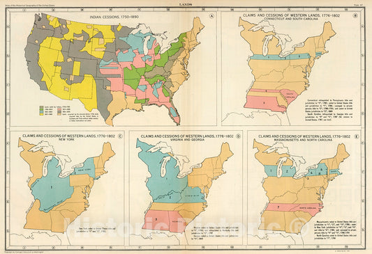 Historic Map : Plate 47. Lands., 1932, Vintage Wall Decor