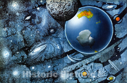 Historic Map : View: Solar System, 1958, Vintage Wall Decor