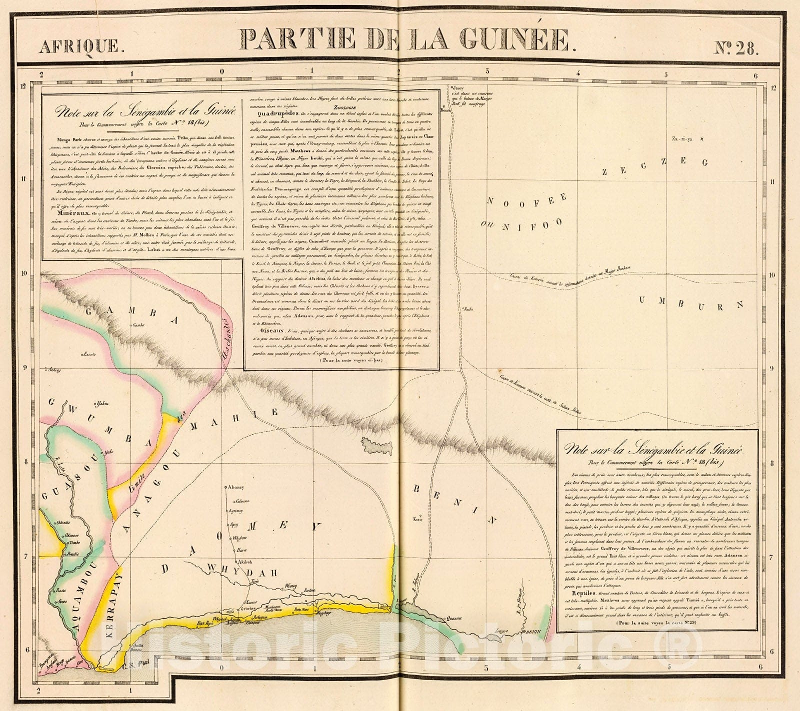 Historic Map : Partie, la Guinee. Afrique 28., 1827, Vintage Wall Decor