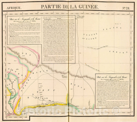 Historic Map : Partie, la Guinee. Afrique 28., 1827, Vintage Wall Decor
