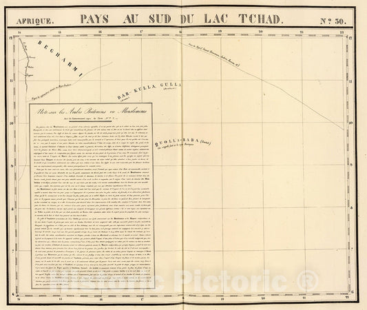 Historic Map : Pays, sud du Lac Tchad. Afrique 30., 1827, Vintage Wall Decor