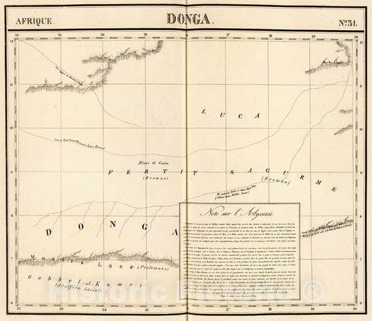 Historic Map : Donga. Afrique 31., 1827, Vintage Wall Decor