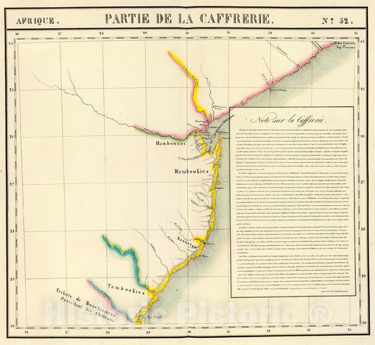 Historic Map : Partie, la Caffrerie. Afrique 52., 1827, Vintage Wall Decor