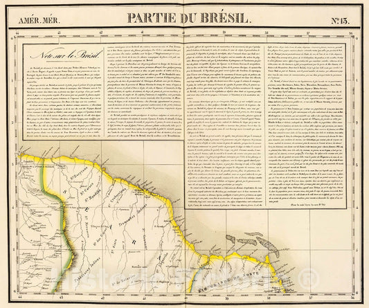 Historic Map : Partie du Bresil. Amer. Merid. 13., 1827, Vintage Wall Decor