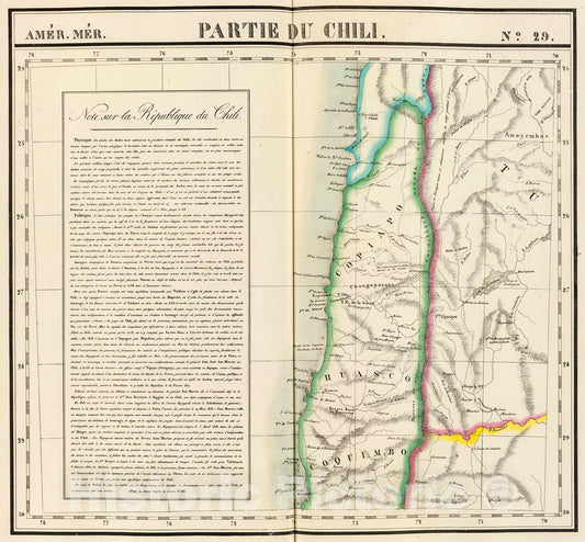 Historic Map : Partie du Chili. Amer. Merid. 29., 1827, Vintage Wall Decor