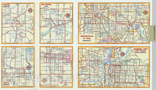 Historic Map : Various Regions and Cities in the Northwestern States., 1956, Vintage Wall Decor