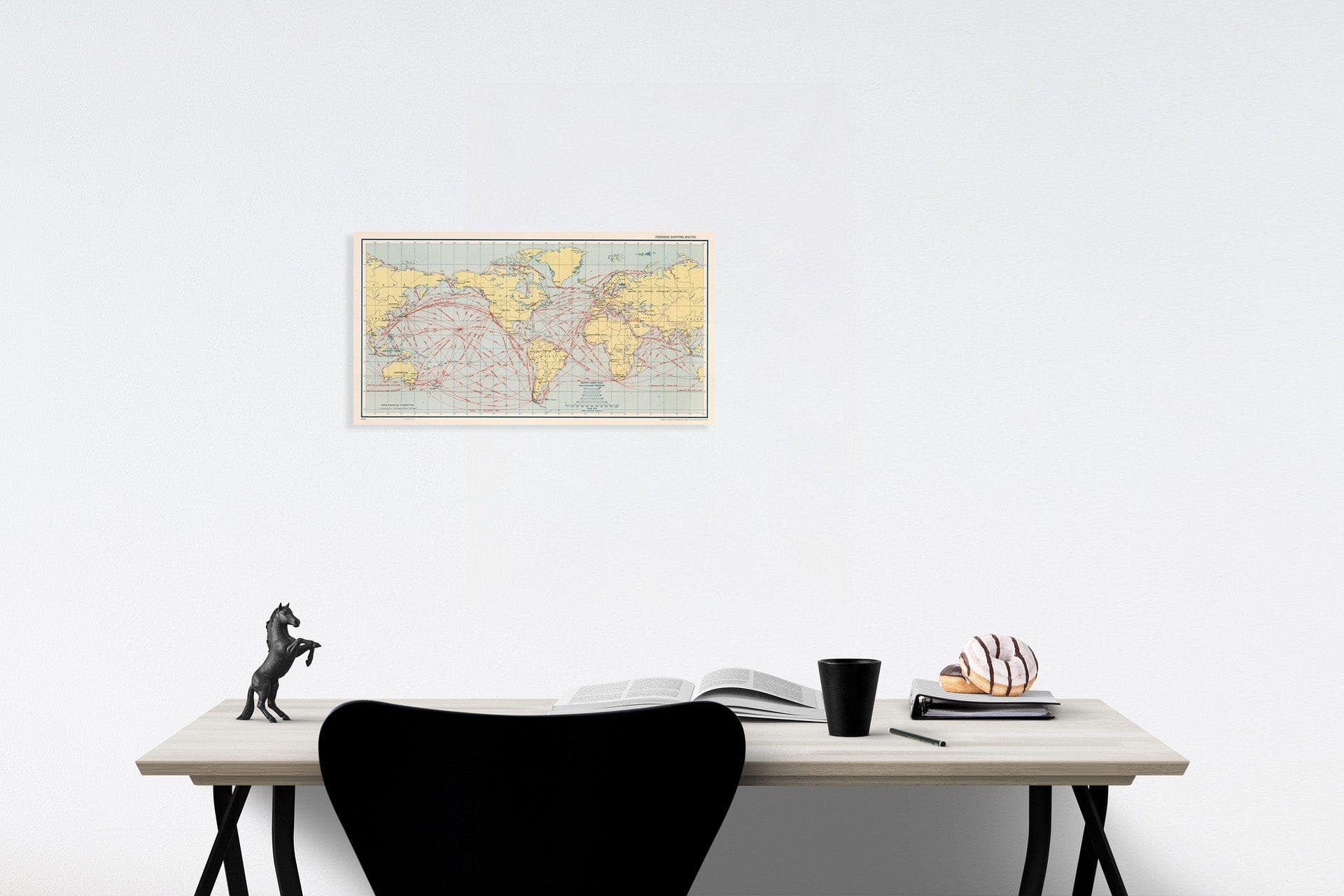 World - Shipping Routes, 1943 - Historical Map Print